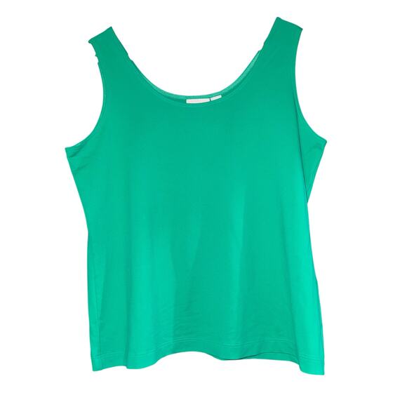 Chicos Kelly Green Tank Top Women's Medium Layering Stretch Basic Travel Scoop - Picture 1 of 3